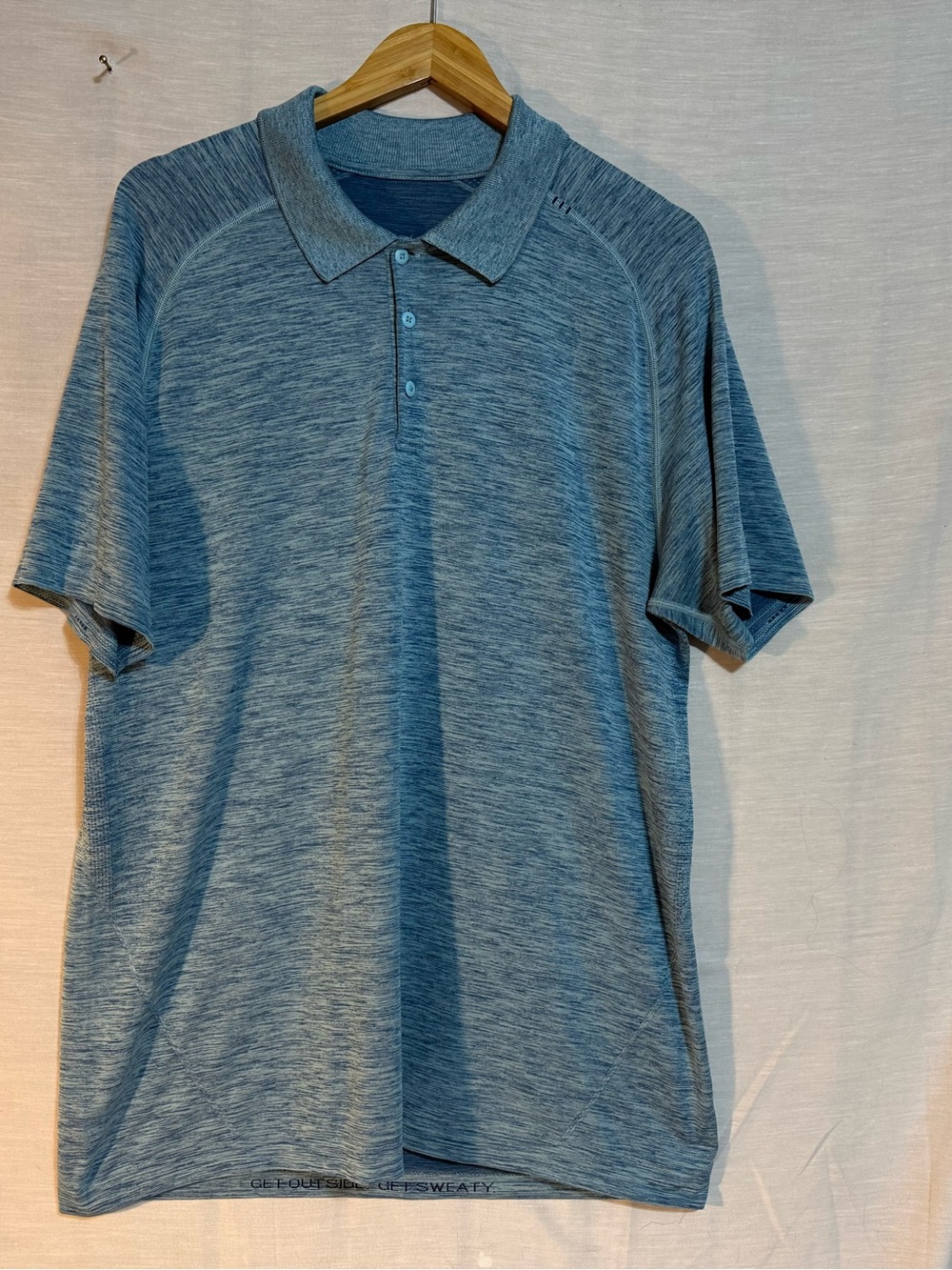 Lululemon Metal Vent Tech Polo Men’s XL Blue Heather Performance Shirt